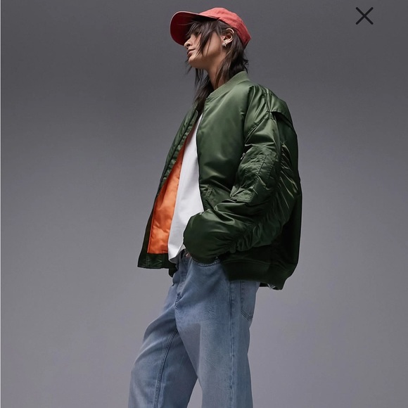 ASOS Green bomber jacket -Size Small - Picture 1 of 4